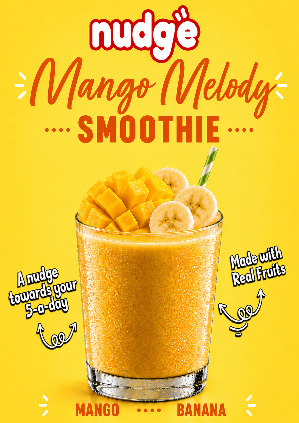 Mango Melody smoothie- A3 poster
