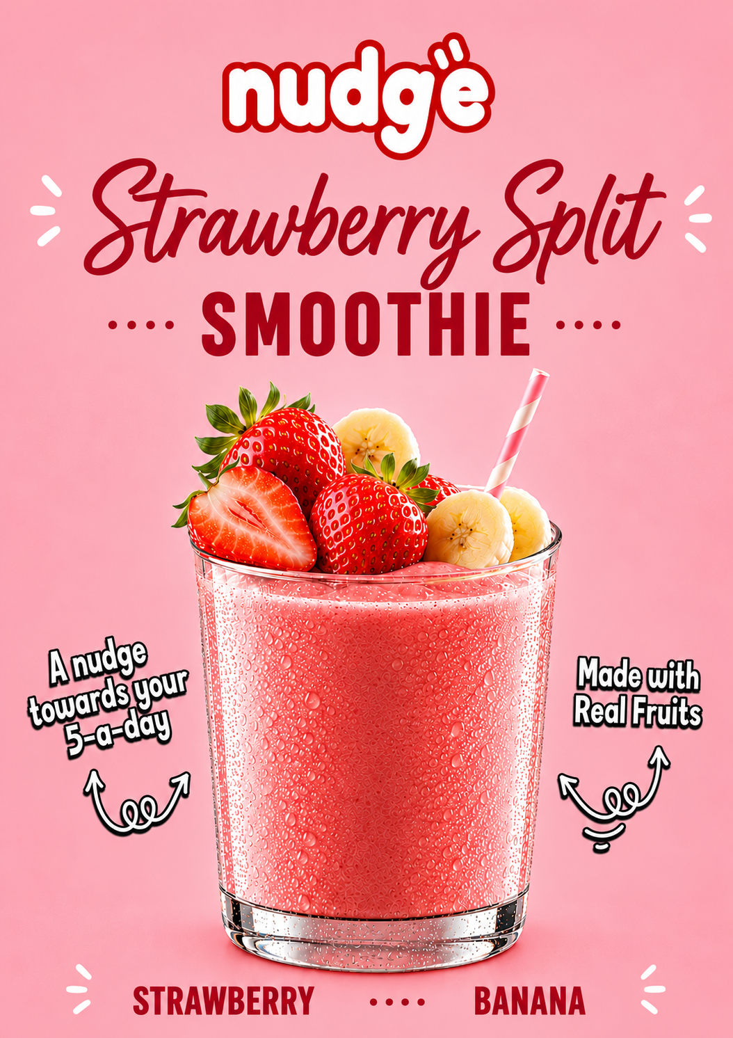 Strawberry Split A3 smoothie poster