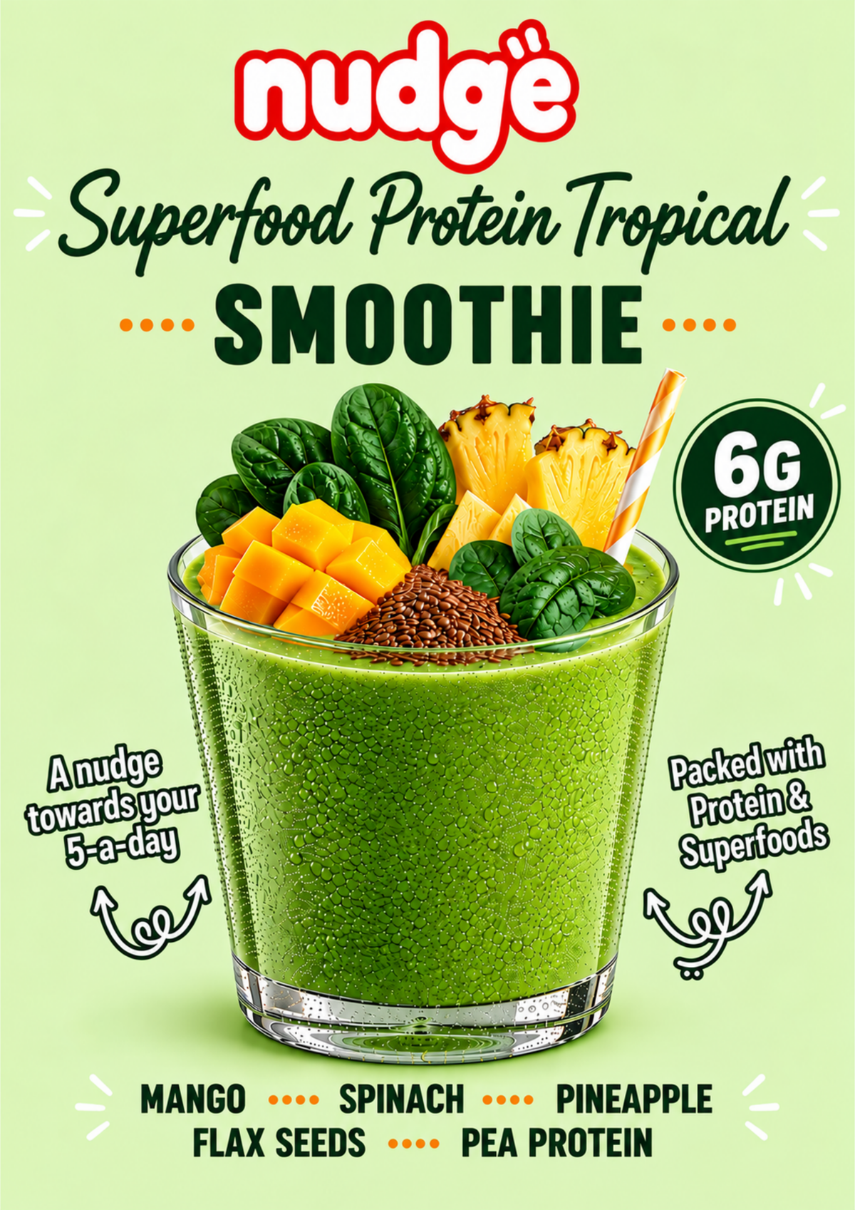 Superfood Protein Tropical- A3 smoothie poster