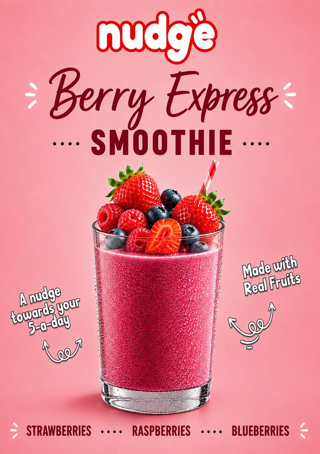 Berry Express A3 smoothie poster