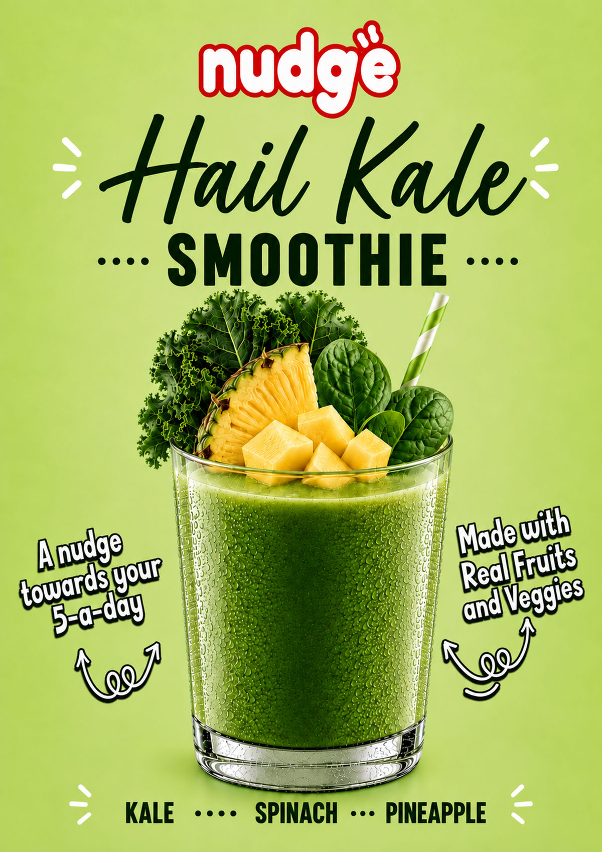 Hail Kale smoothie- A3 poster