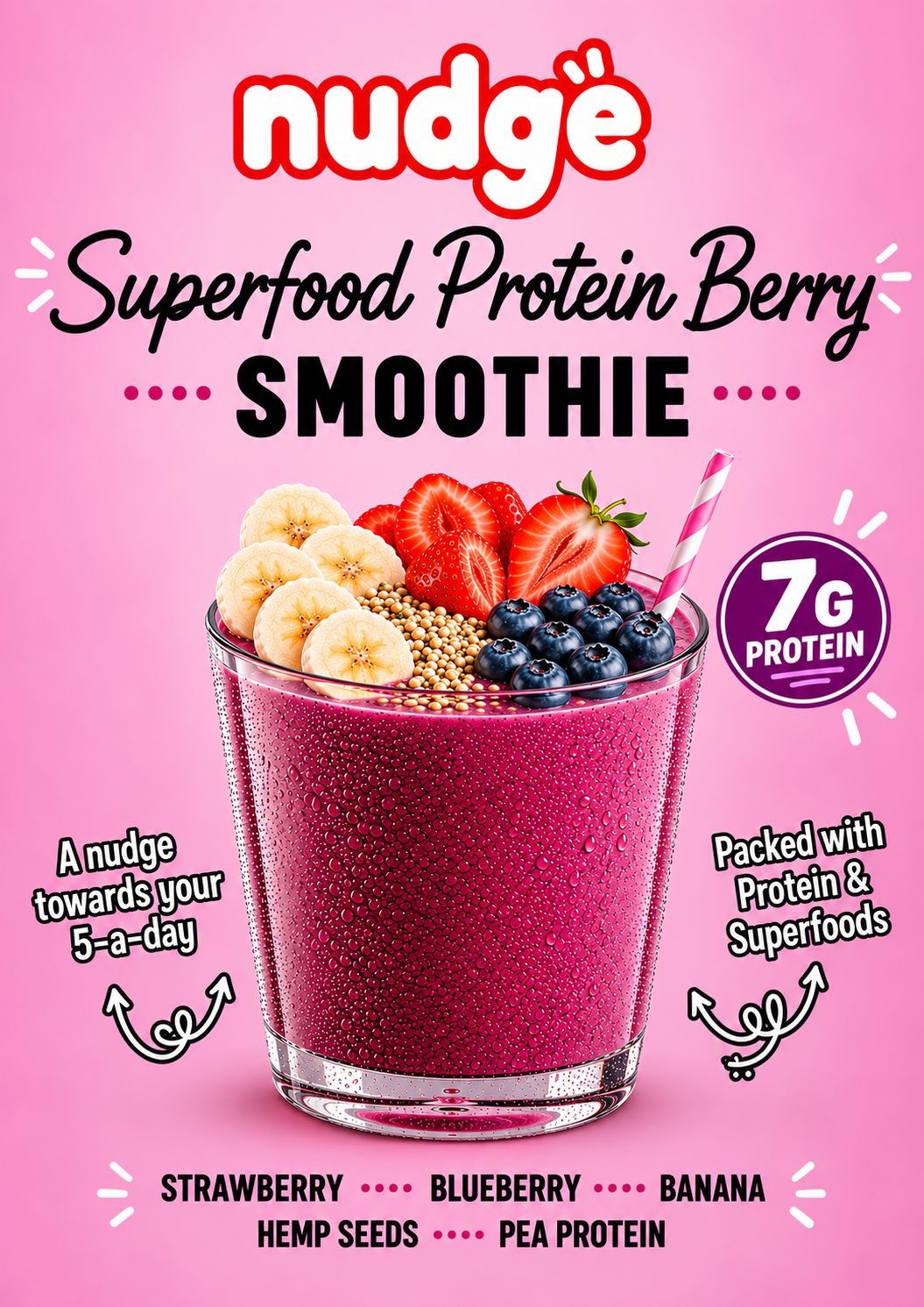 Superfood Protein Berry- A3 smoothie poster