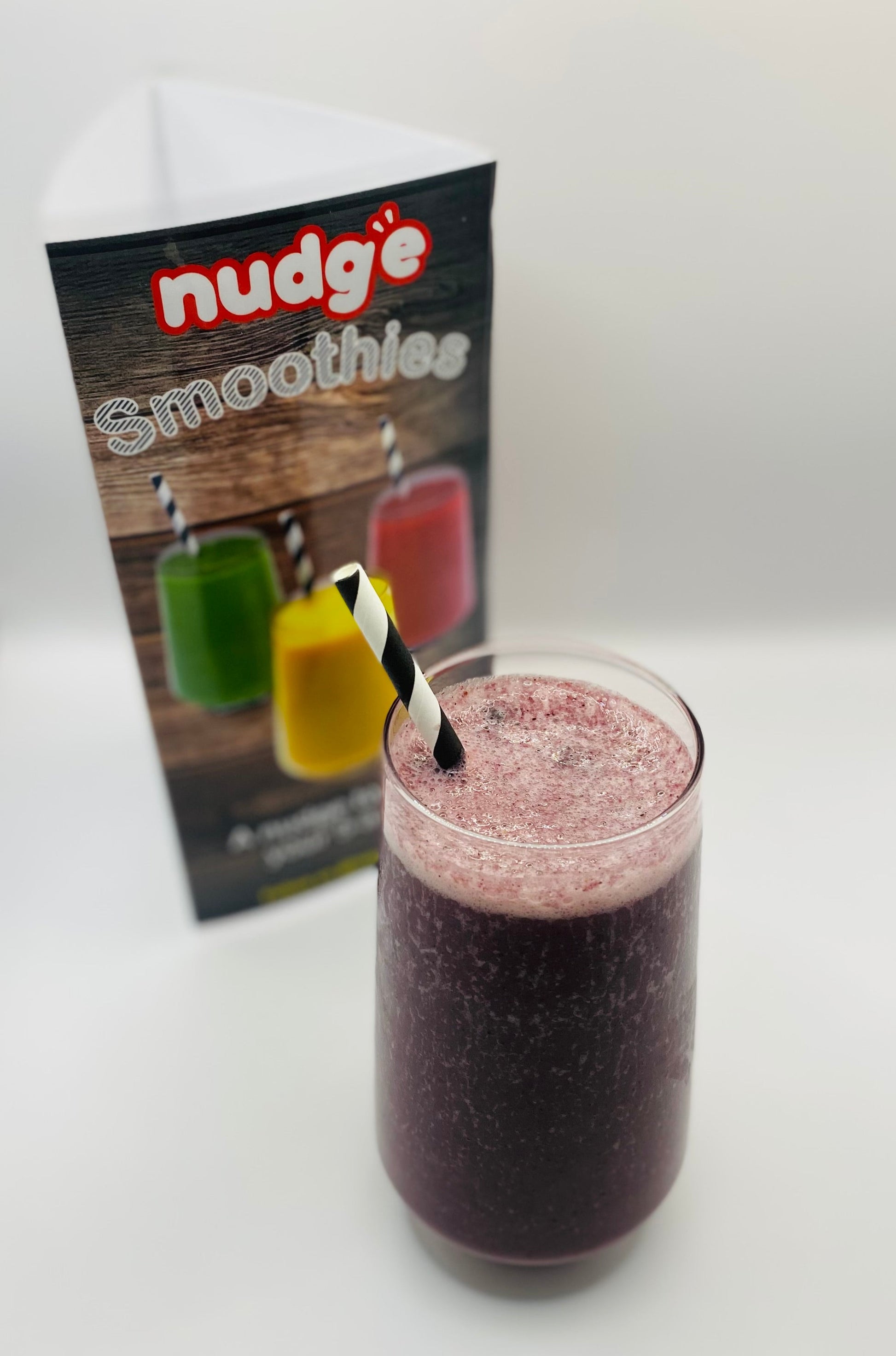 Nudge smoothie in glass with table talker menu